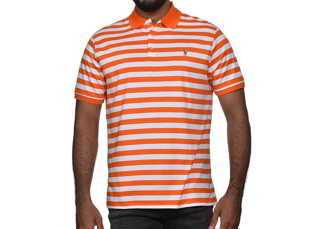 REMERA C/POLO PIQUET-SAILING ORANGE/WHITE