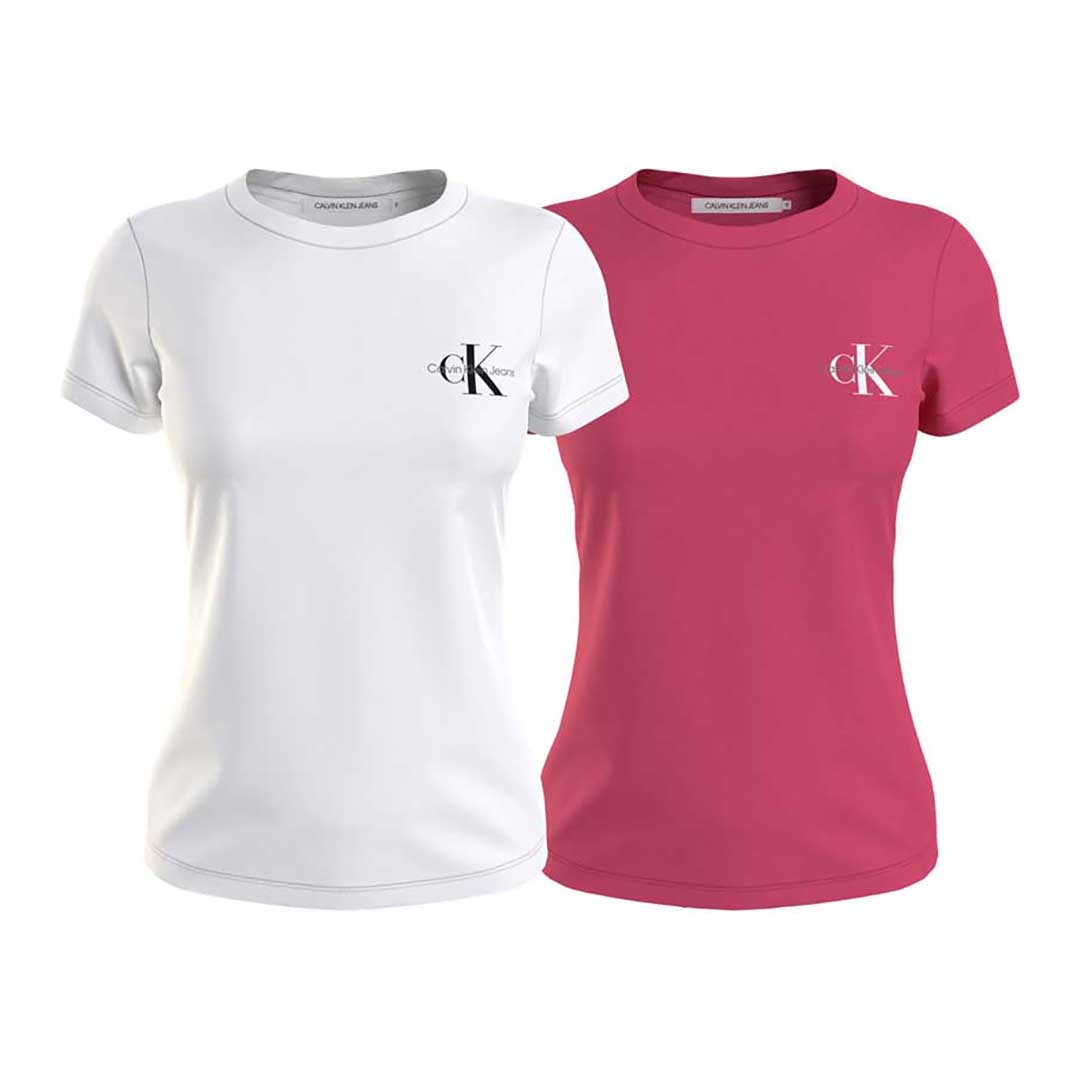 T-SHIRT DAMA -PINK FLASH/BRIGHT WHITE