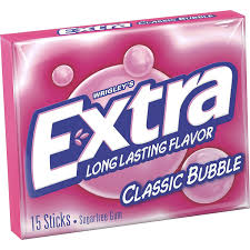 EXTRA BUBBLE CLASSIC 15 STICK CHICLE SIN AZUCAR