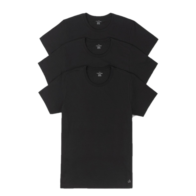 T-SHIRT C/R PAQ. X 3-BLACK S - S