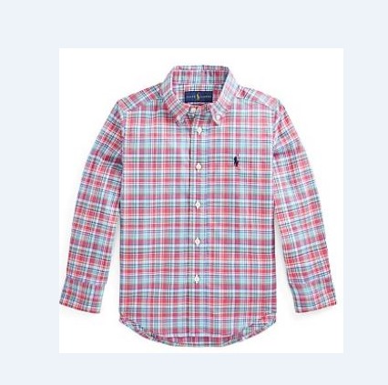 CAMISA M/L BOYS-5456C BERRY/BLUE MULTI