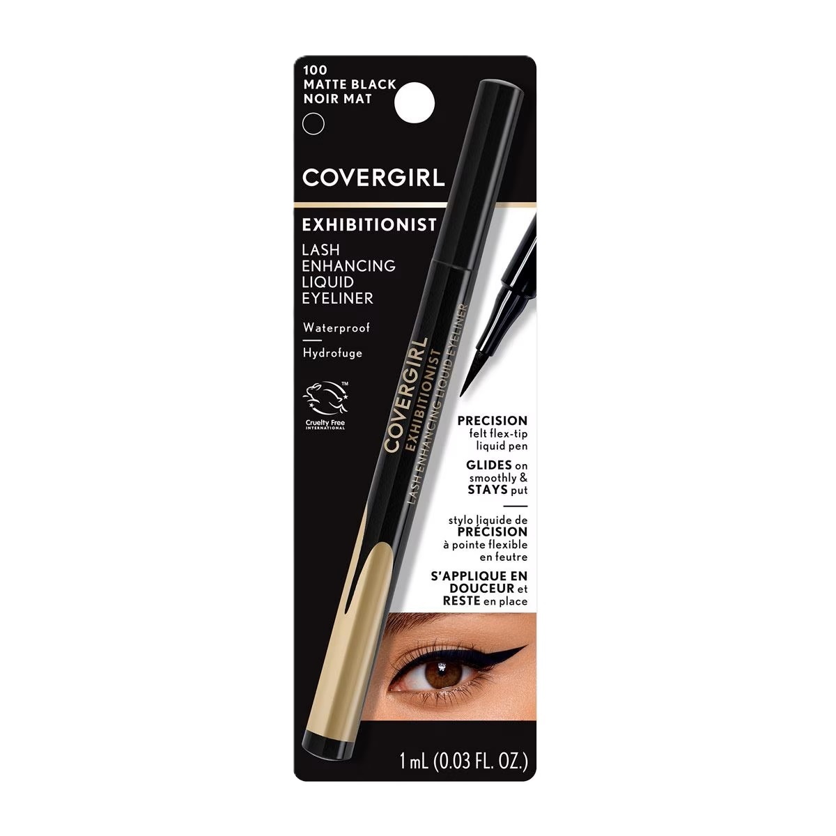 EXHIBITIONIST LASH ENHANCING LIQ EYELINER, MATTE BLACK