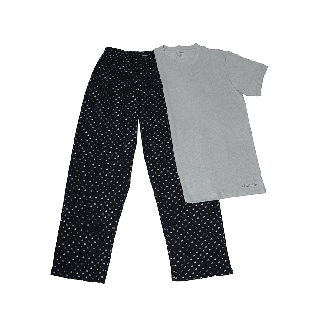 Pijama Cab. Set-tshirt/pantalon -wolf gry htr top w/ allover