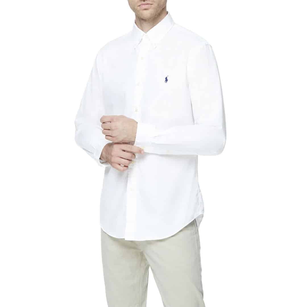 Camisa m/l-Twill custom -WHITE