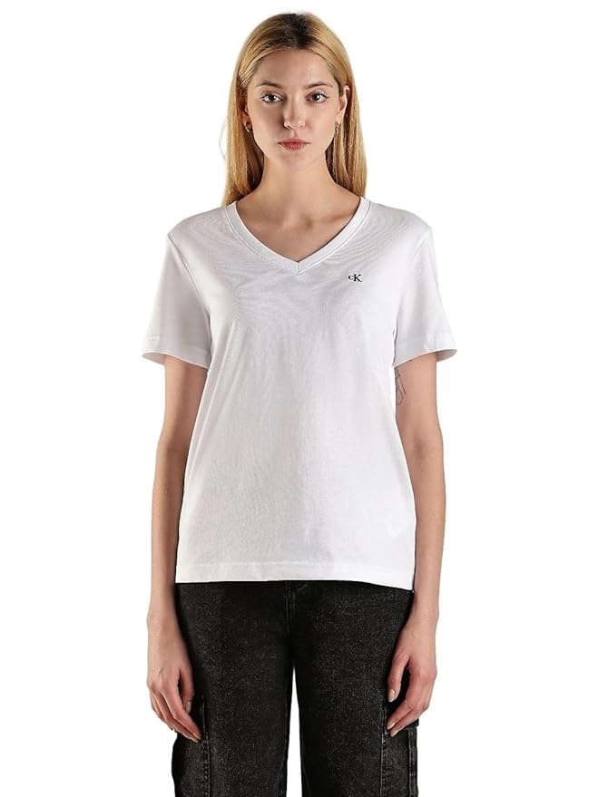 T-SHIRT DAMA ESCOTE V -BRILLIANT WHITE