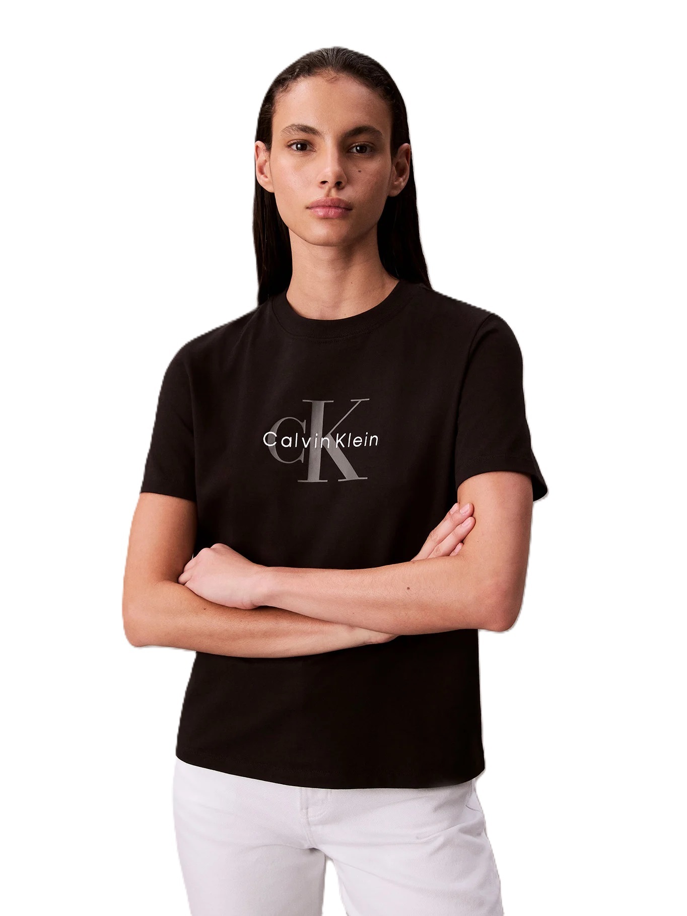 T-SHIRT DAMA HERO SS CLASSIC MONOLOGO JEANS-BLACK