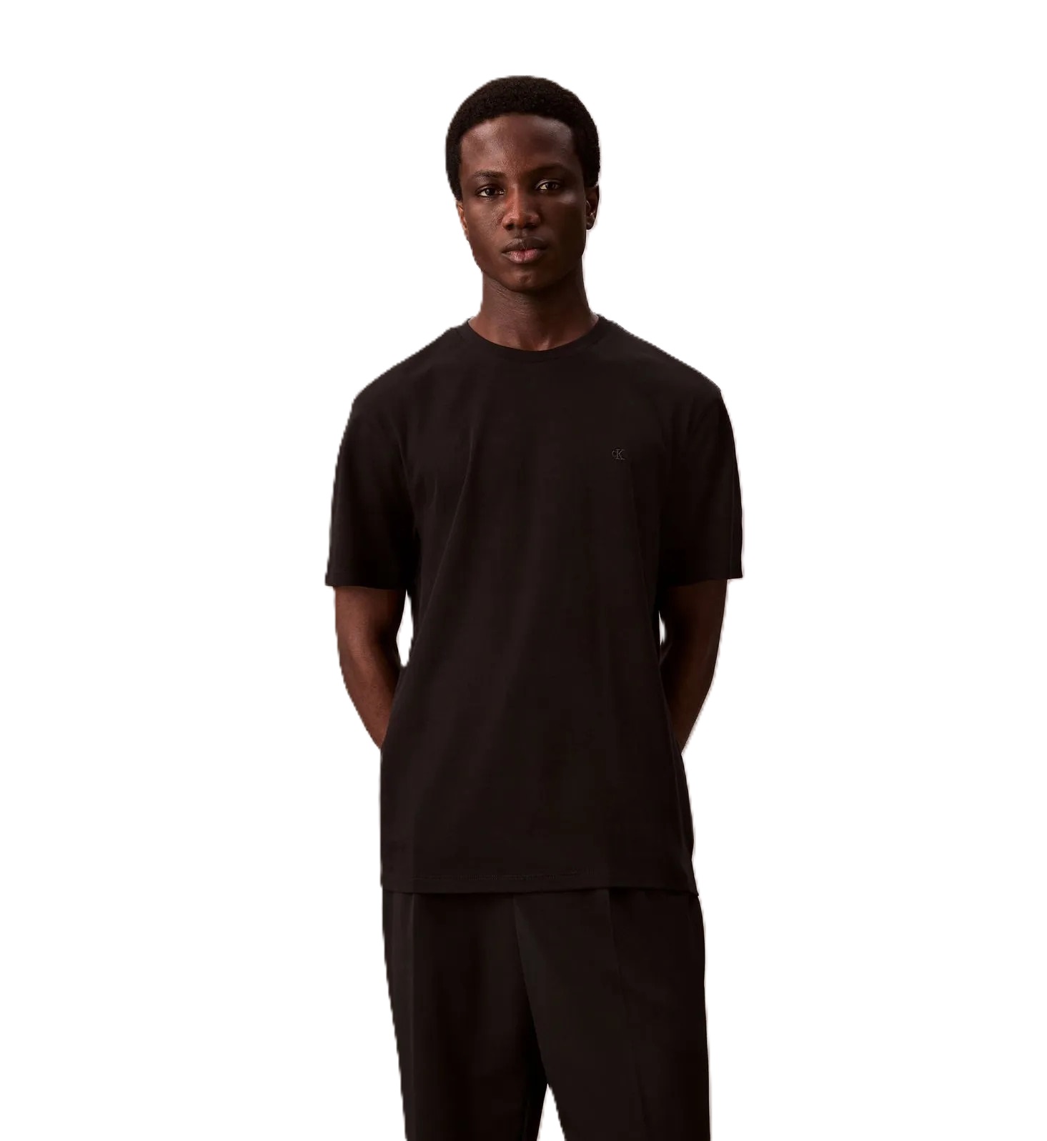 T-SHIRT CAB. SS SUPIMA CHEST EMB CREWNECK T-BLACK