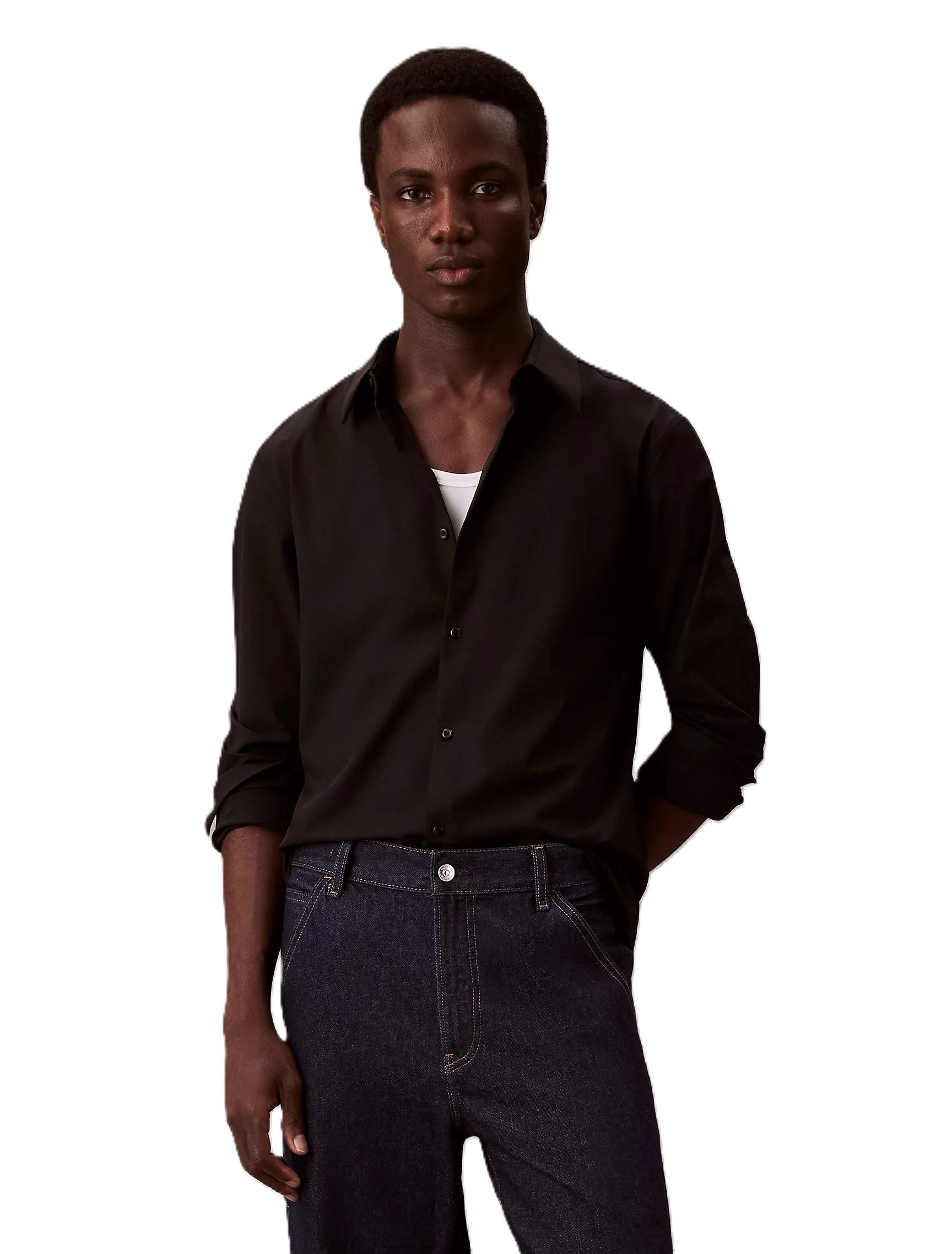 CAMISA M/L CAB. TECH STRETCH SLIM -BLACK