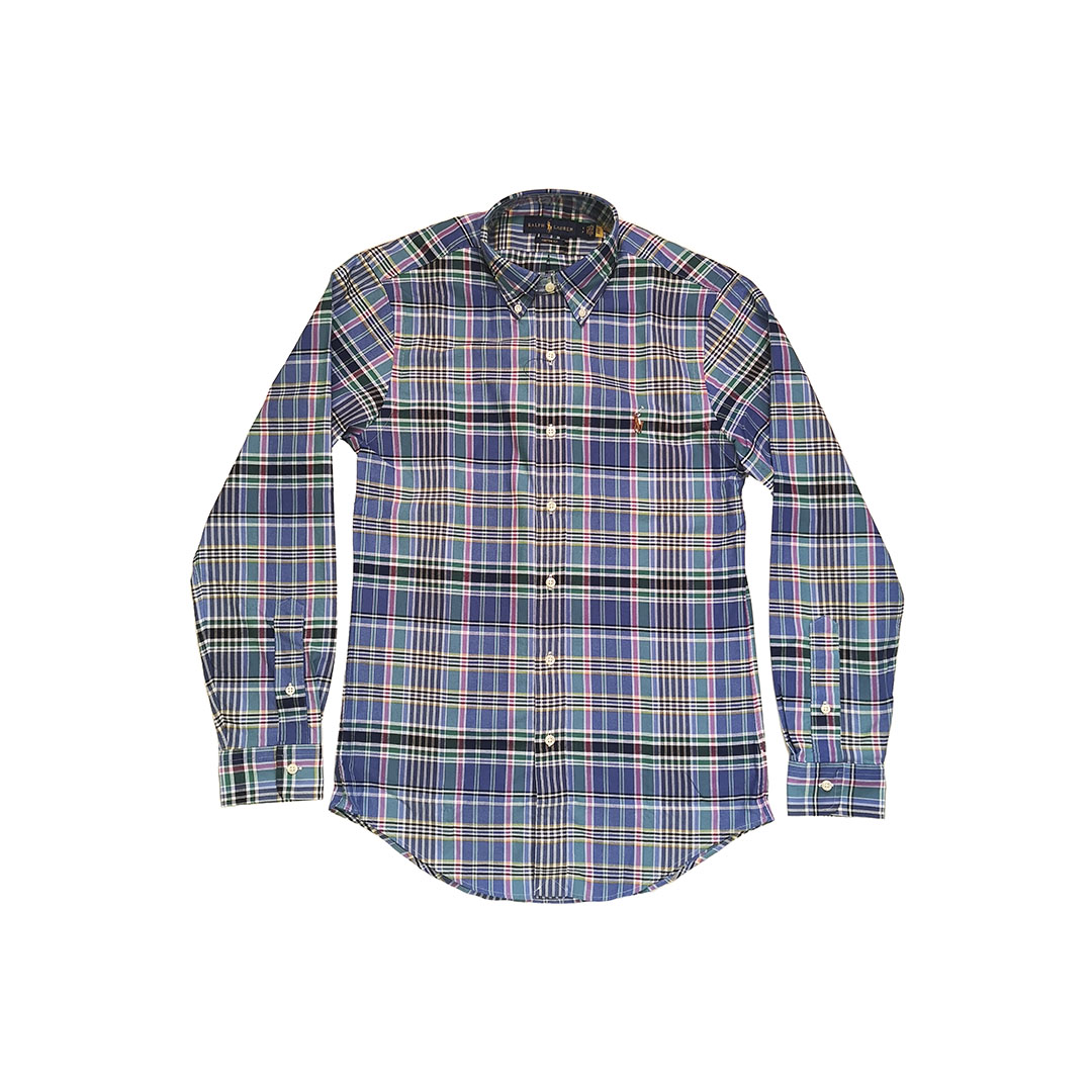 Camisa m/l-oxford custom-5400A BLUE/GREEN MULTI