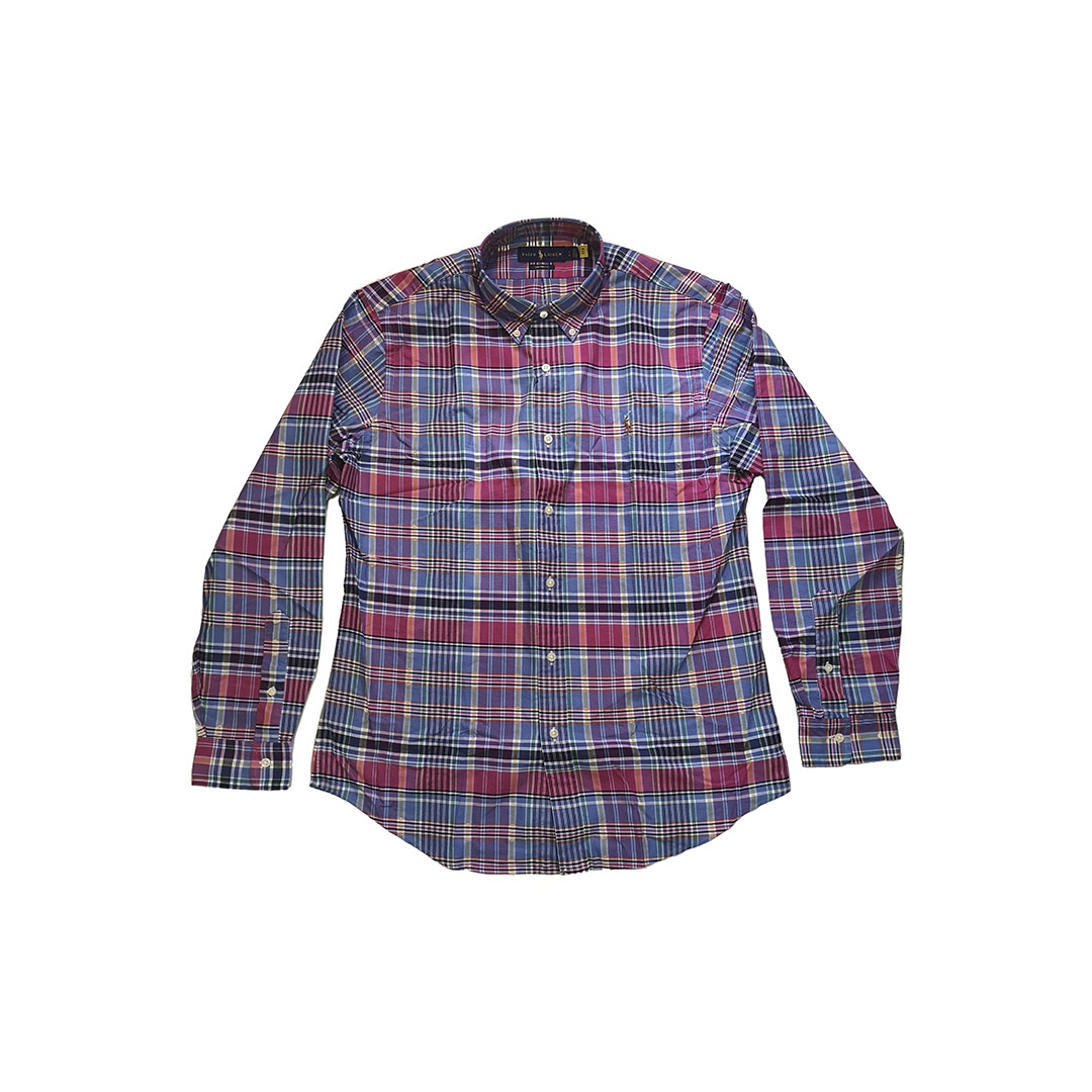 CAMISA M/L-OXFORD CUSTOM-5400B PINK/BLUE MULTI-S - S