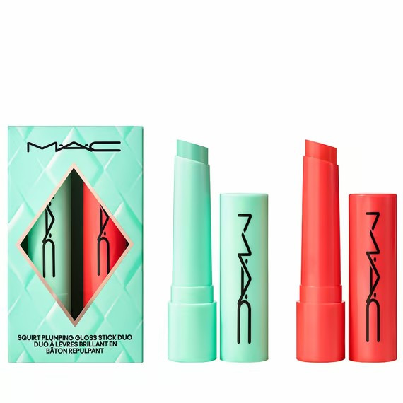 MAC Set Maquillaje Bálsamo Dúo voluminizador Labios Squirt Alert Holiday