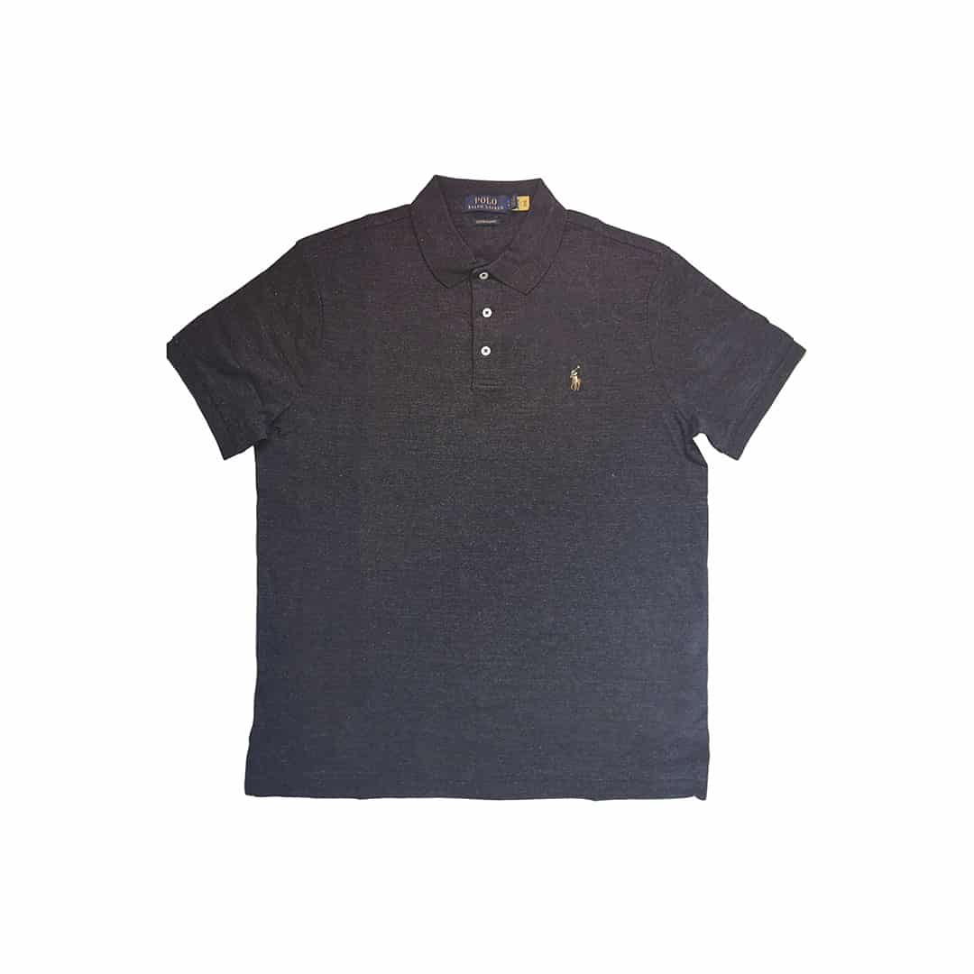 Remera c/polo-Interlock C/Slim-BLACK MARL HEATHER