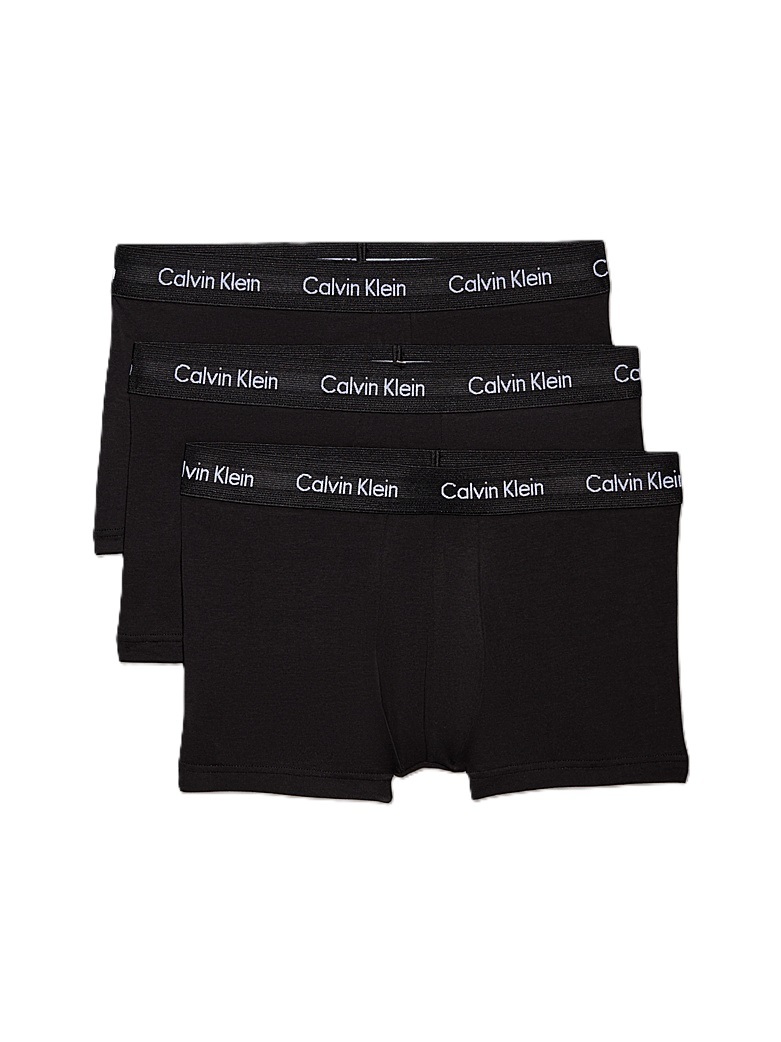 BOXER LOW RISE TRUNK PQX3-BLK W FADED DENIM LOGO/