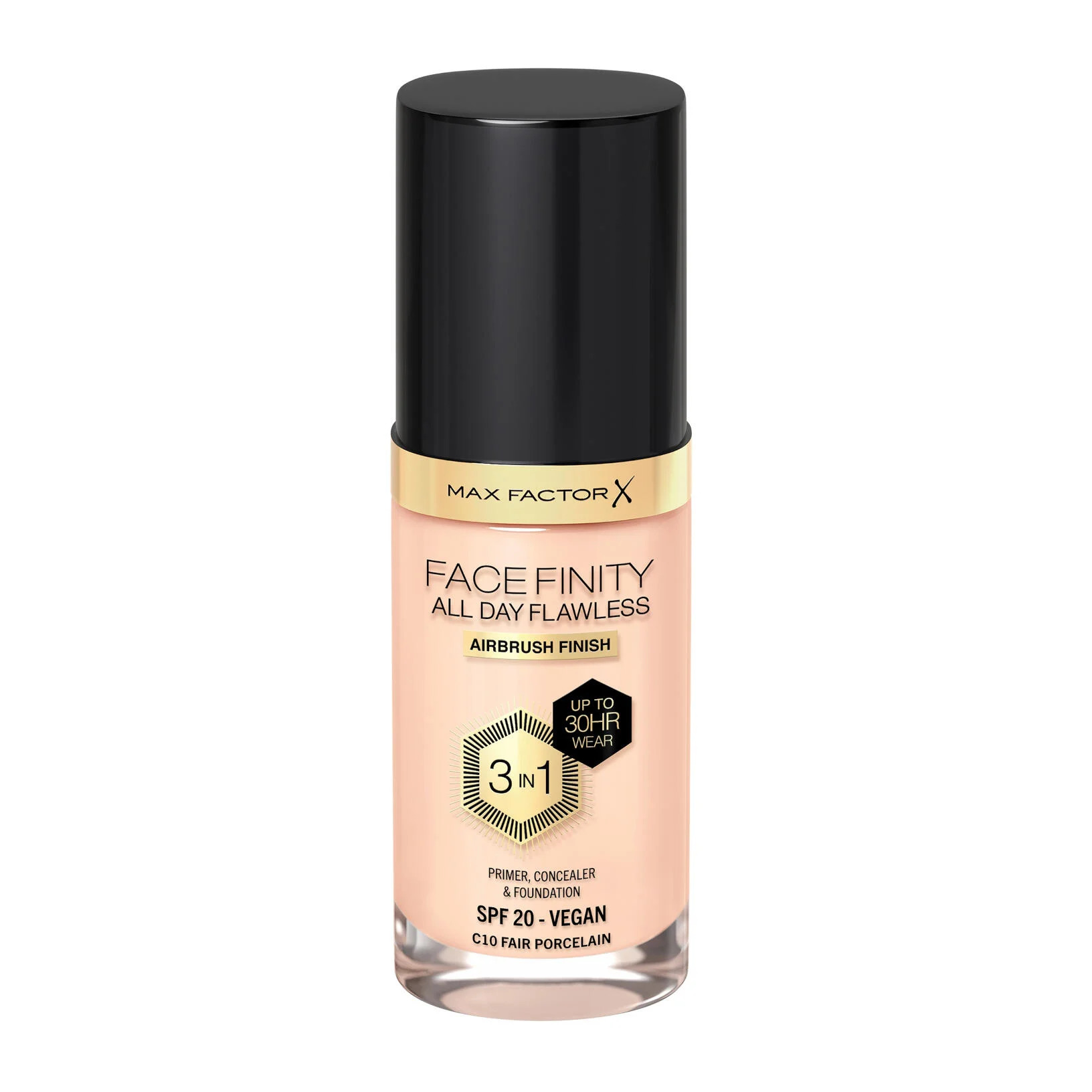 FACEFINITY ALL DAY FLAWLESS LIQUID 3 IN 1, FAIR PORCELAIN